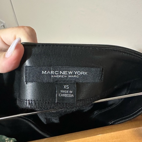 Marc New York Black Leather A-Line Skirt - Picture 4 of 4